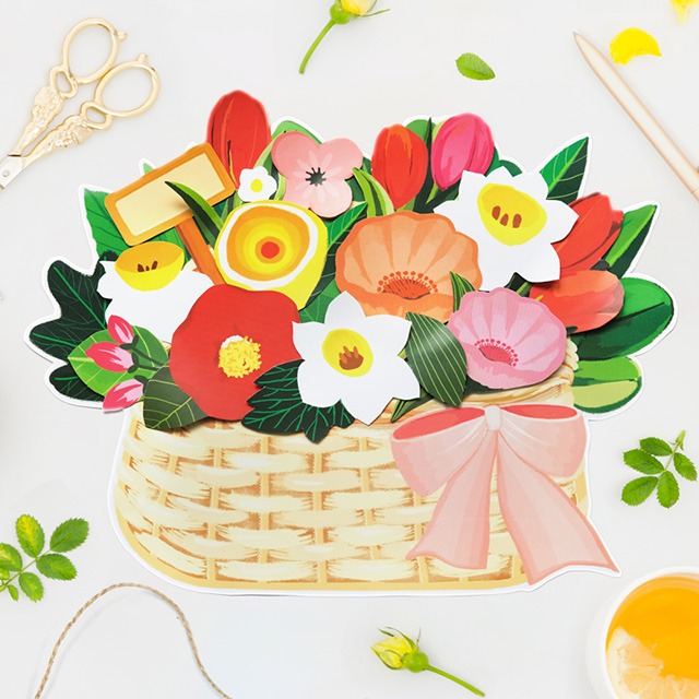 피콕 메세지 꽃바구니 만들기(바구니5장+꽃5장 1세트)