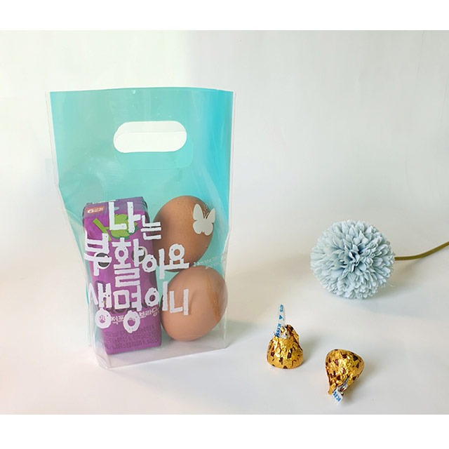 경지사 부활절 계란 손잡이 비닐가방 KJ-24 민트나비 (20매) 부활절 계란포장 비닐봉투