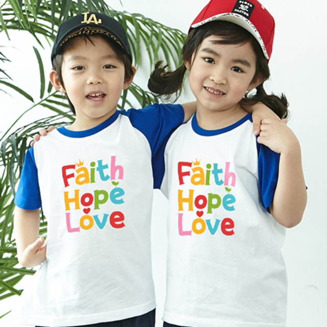 제이디뉴 나그랑 아트티셔츠 반팔 믿음소망사랑 여름성경학교 티셔츠 (국내산 100%순면)